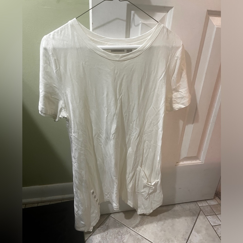 LOGO short sleeve off white tunic